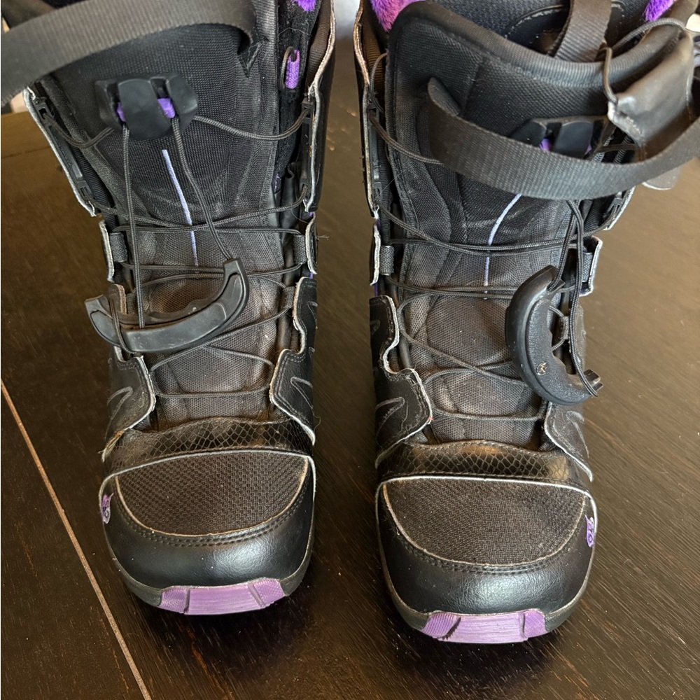 Salomon Black and Purple Winter Boots